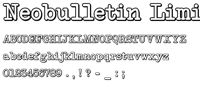 NeoBulletin Limited Shadow font